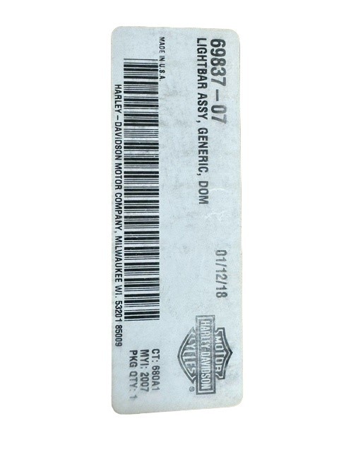 HARLEY-DAVIDSON LIGHTBAR ASY GENERIC/DOM 69837-07 NEW OEM 69837-07