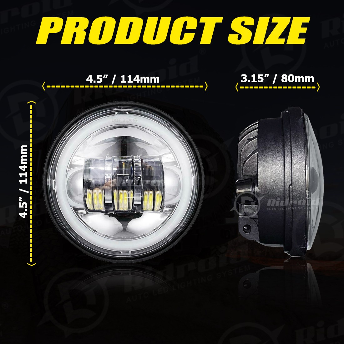 For Harley Davidson Heritage Softail Classic 7″LED Headlight Halo Fog Lights Set