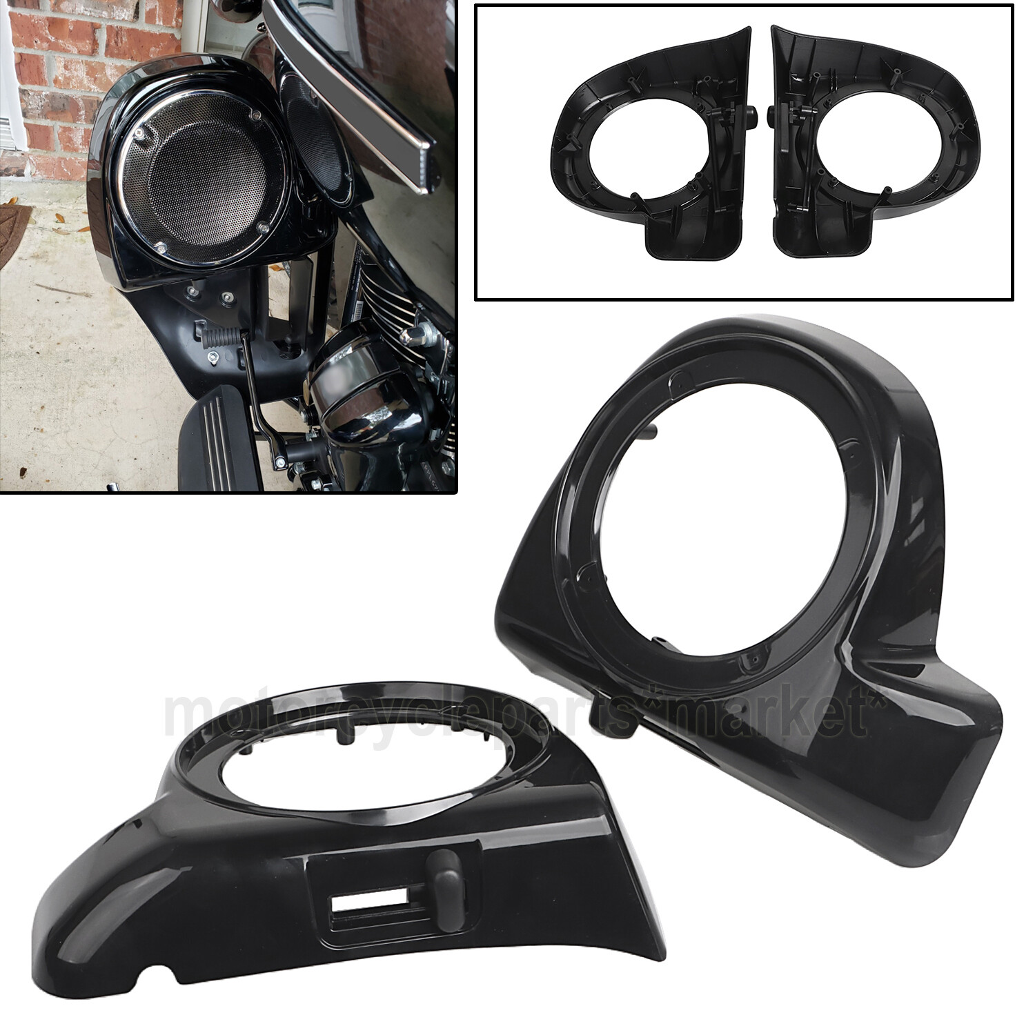 6 1/2″ Speaker Pod Boxes Fit For Harley Street Glide Lower Vented Fairings 14-23