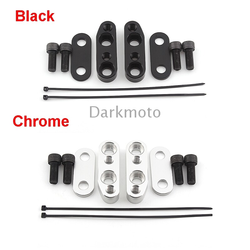 Silver/Black HandleBar Bar Mount Clamps Risers Adapter For Honda GL1800 01-2017