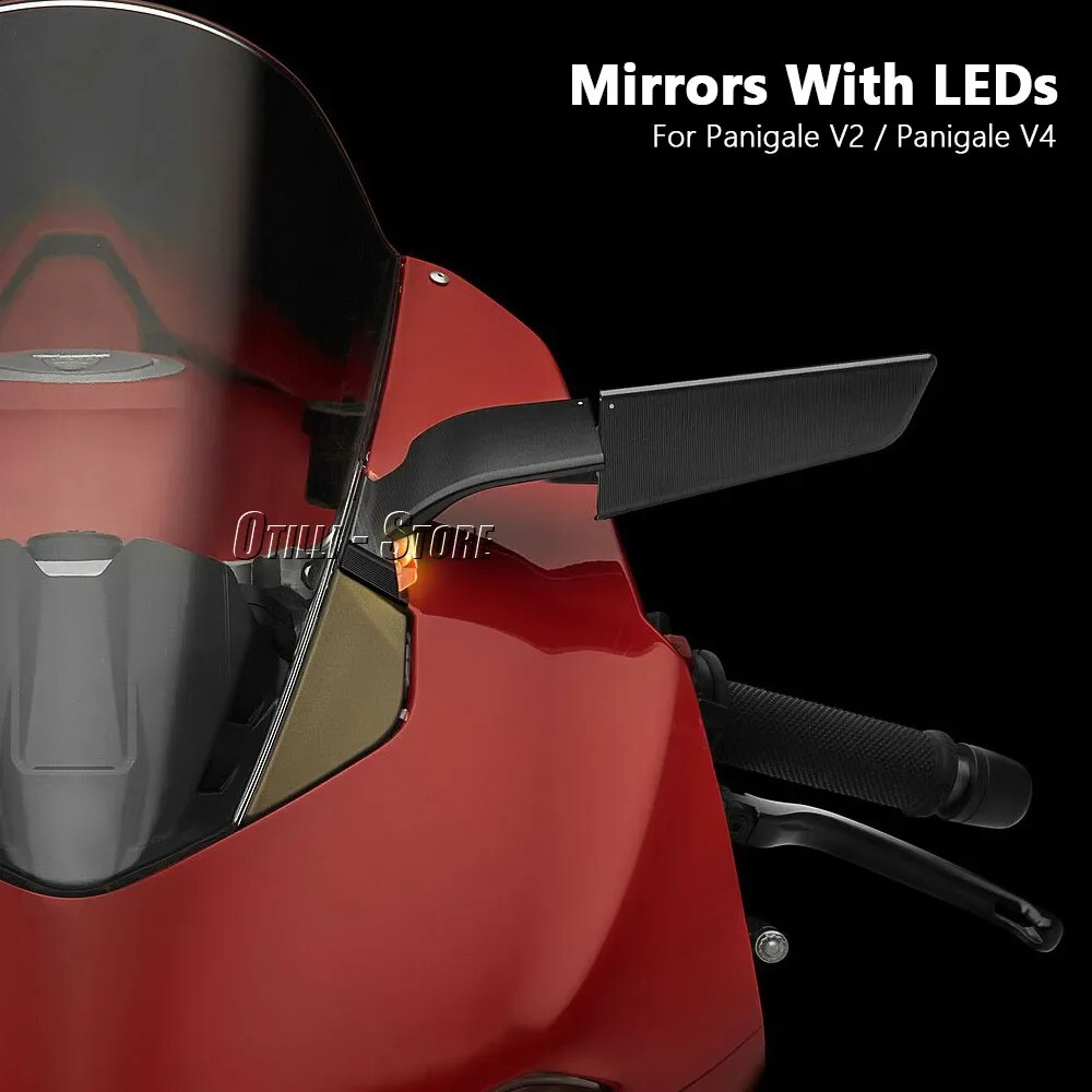 Stealth Mirrors w/ LED Turn Signal For Ducati Panigale V2 Panigale V4 2020-2024