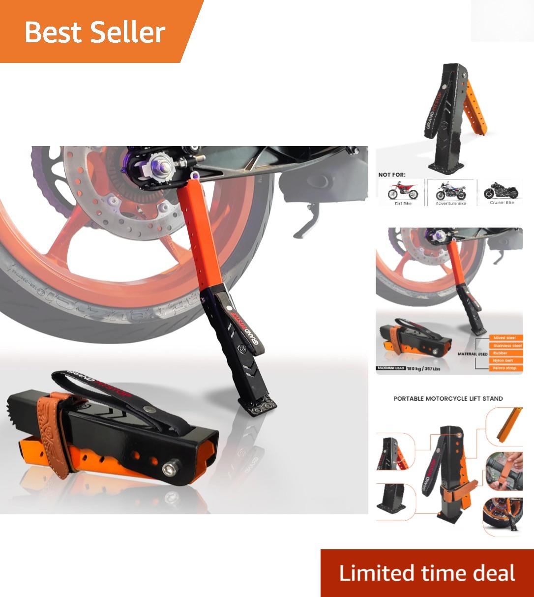 Portable Motorcycle Lift Stand – Adjustable Height for Easy Maintenance