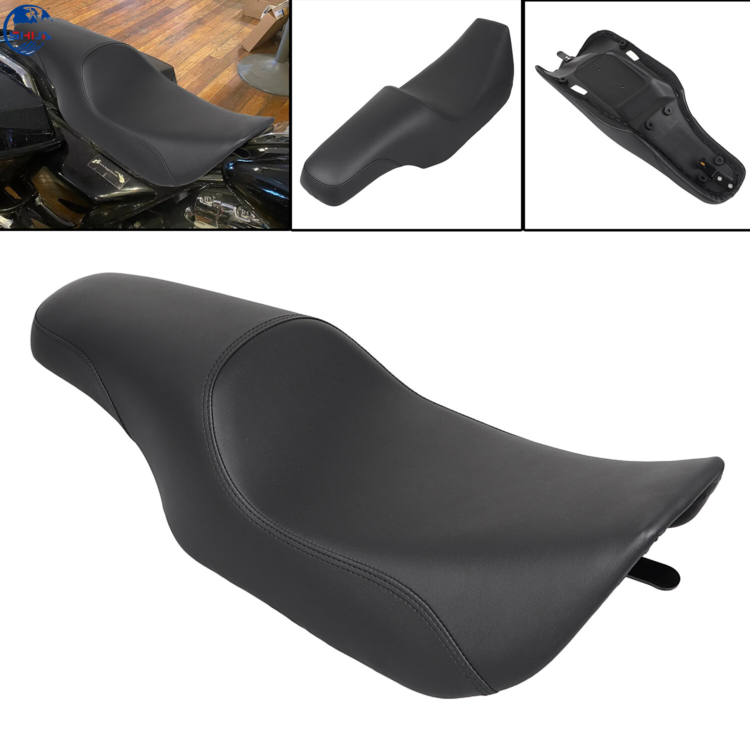 Synthetic Leather + Ultra-Foam Smooth Profiler Seat For Harley Road King 97-2007