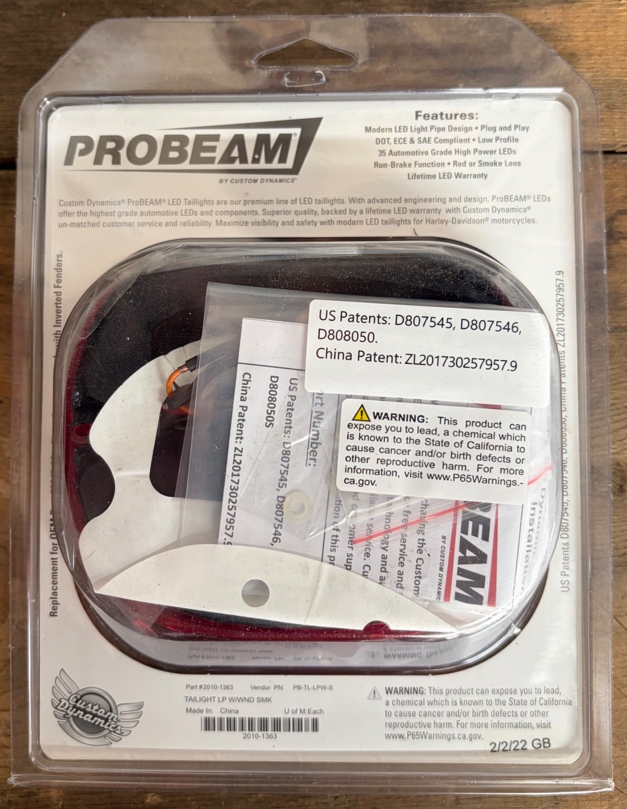 Custom Dynamics – PB-TL-LPW-R -ProBEAM® Low Profile Run & Brake Motorcycle LED