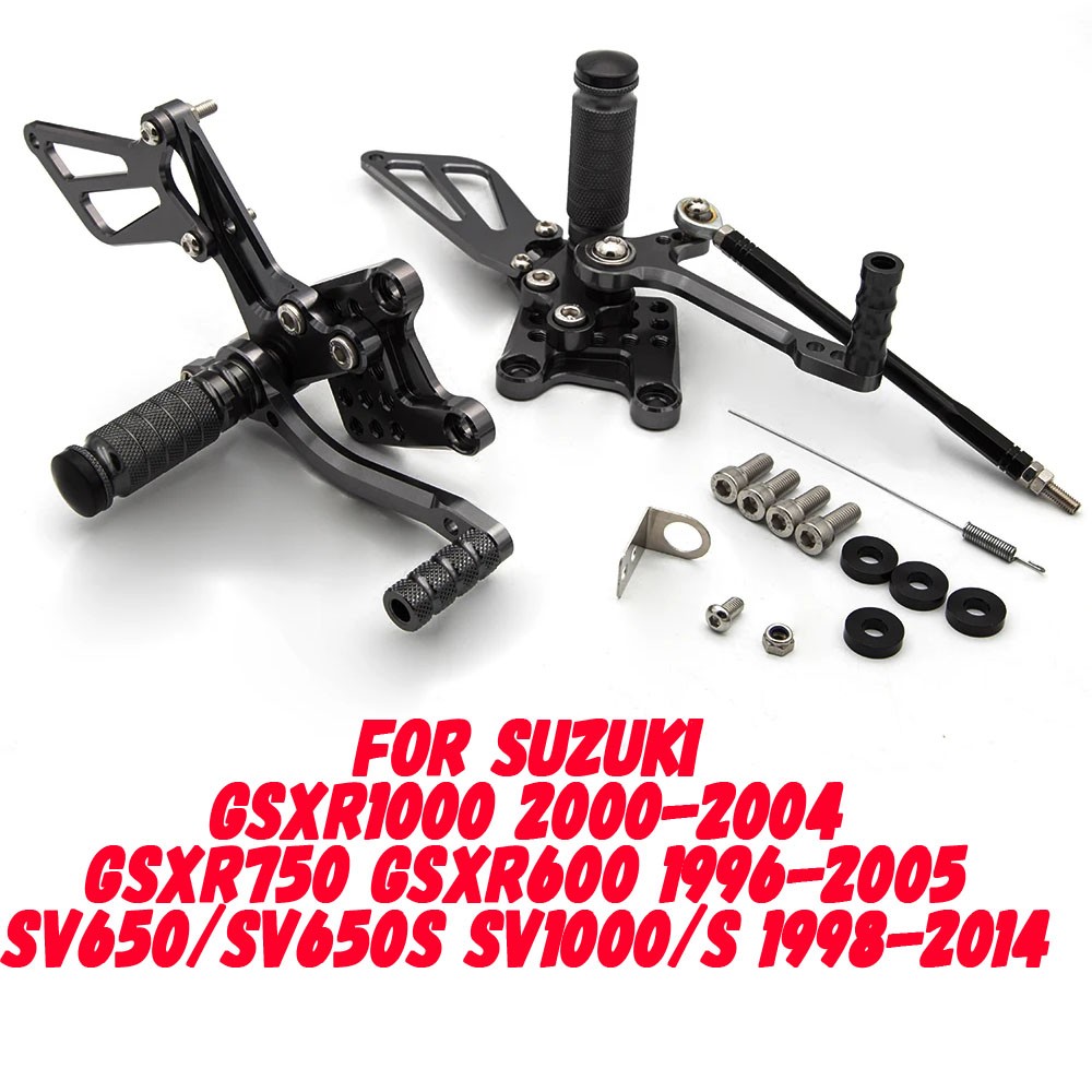 CNC Adjustable Rearset Footpegs for Suzuki GSXR 600 750 SV650 SV1000 Motorcycle