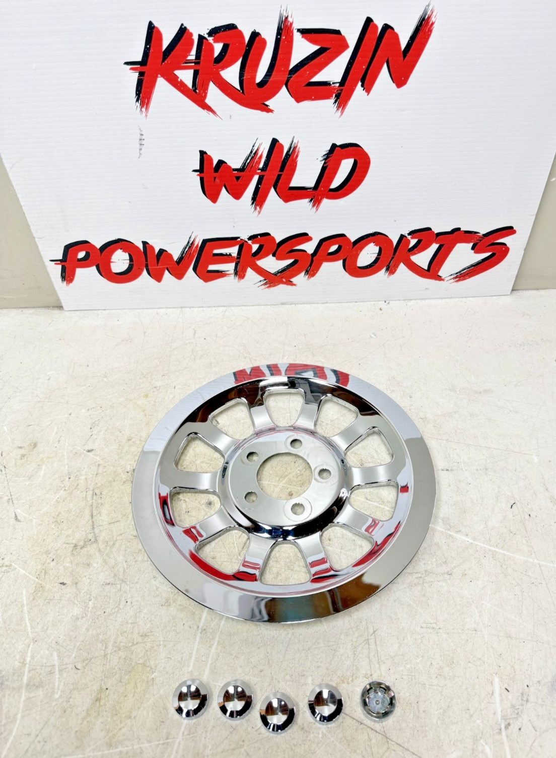 2007 HARLEY SOFTAIL FATBOY Chrome Rear Drive Pulley Cover + Bolt head cover
