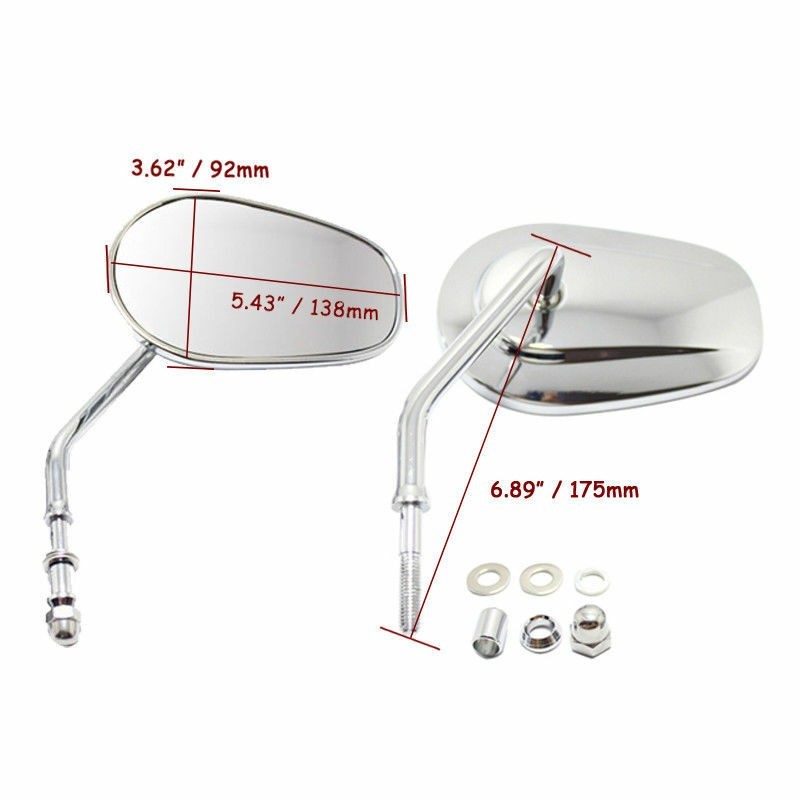 Chrome-Motorcycle Rearview Mirrors For Harley Davidson Sportster 883 1200 Custom