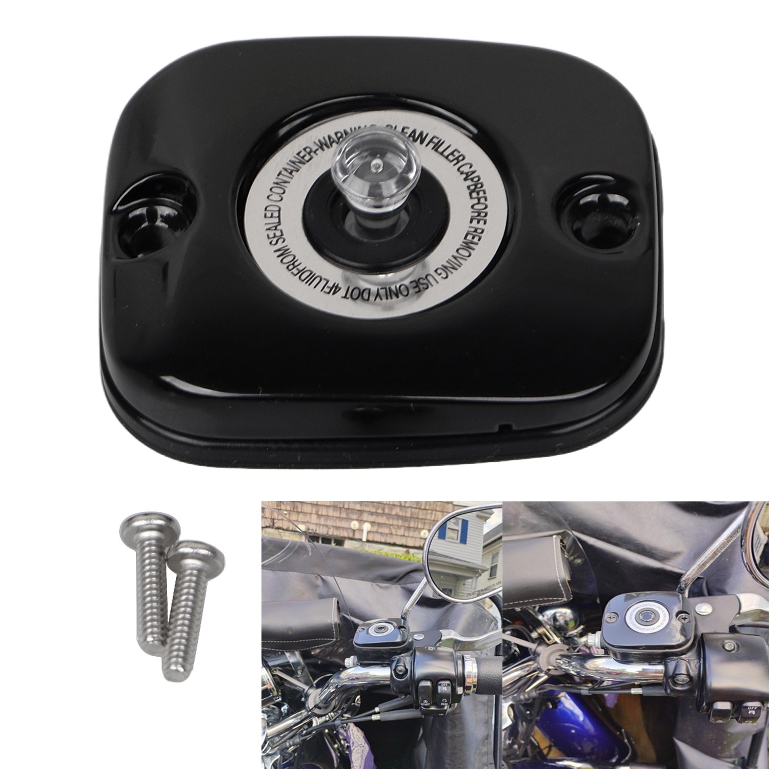 Gloss Black Front Brake Master Cylinder Cover For Harley Softail Springer FXSTS
