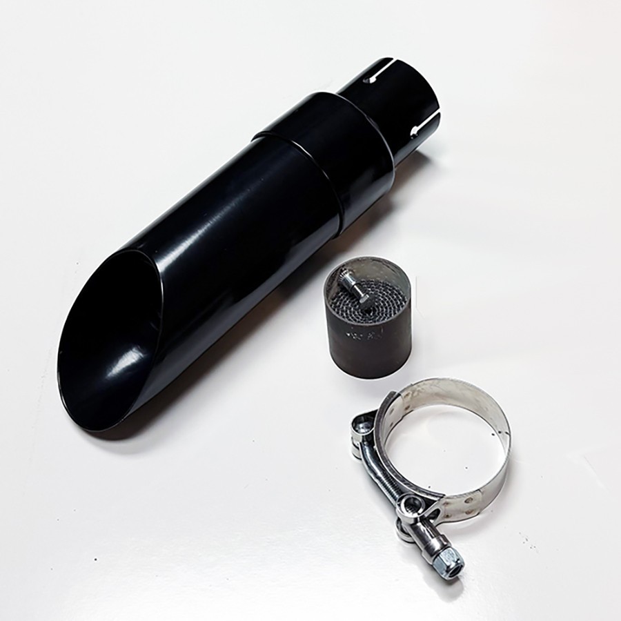 Shorty GP Universal Motorcycle Exhaust Black Tip 1.75″ 1 3/4″ With Baffle