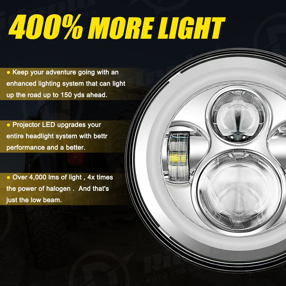 7″ inch LED Headlight + 4″ Passing Lamp For Harley-Davidson Softail Deluxe FLSTN
