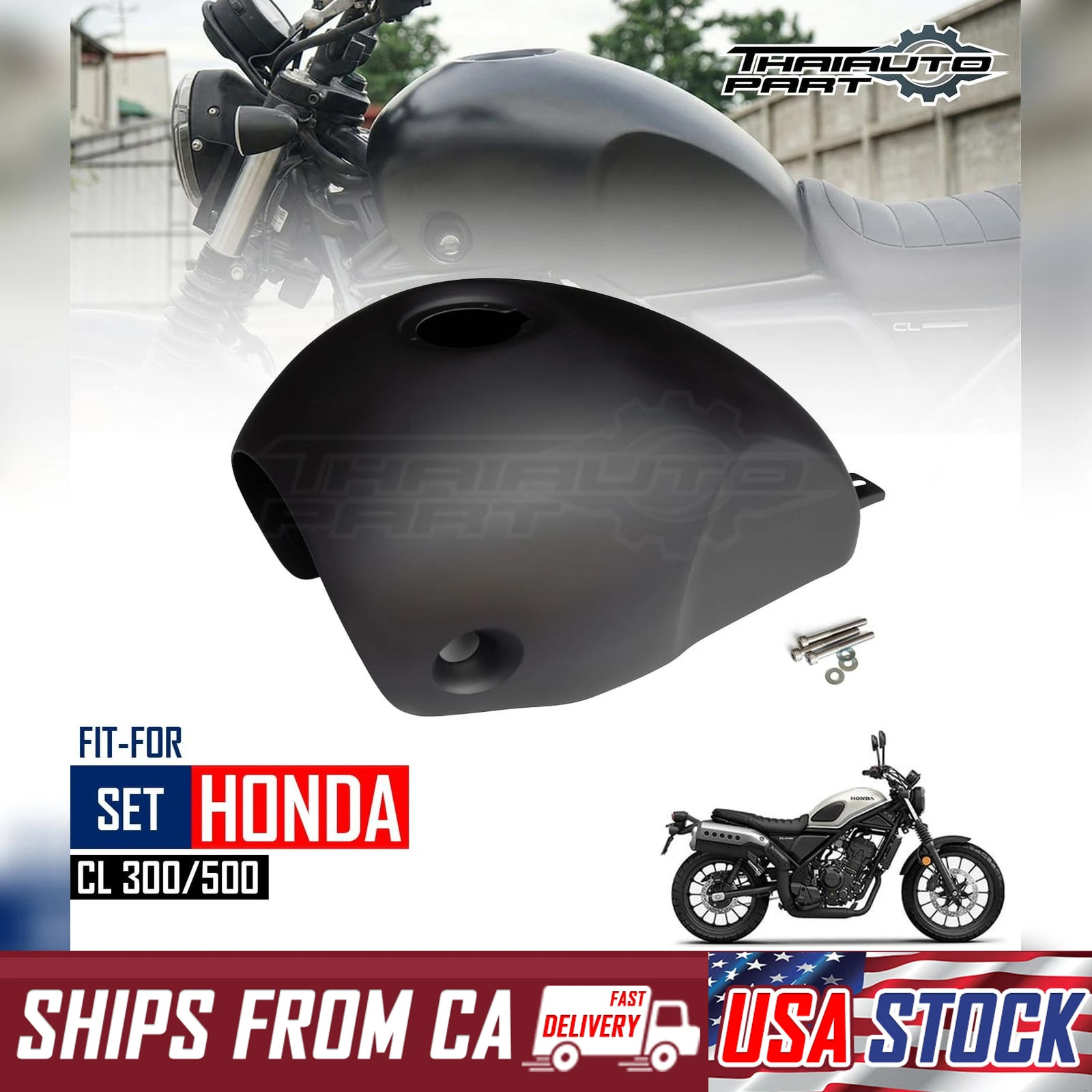 Cover Fuel Oil Tank Matte Black For Honda SCL CL300 CL500 2023-2025