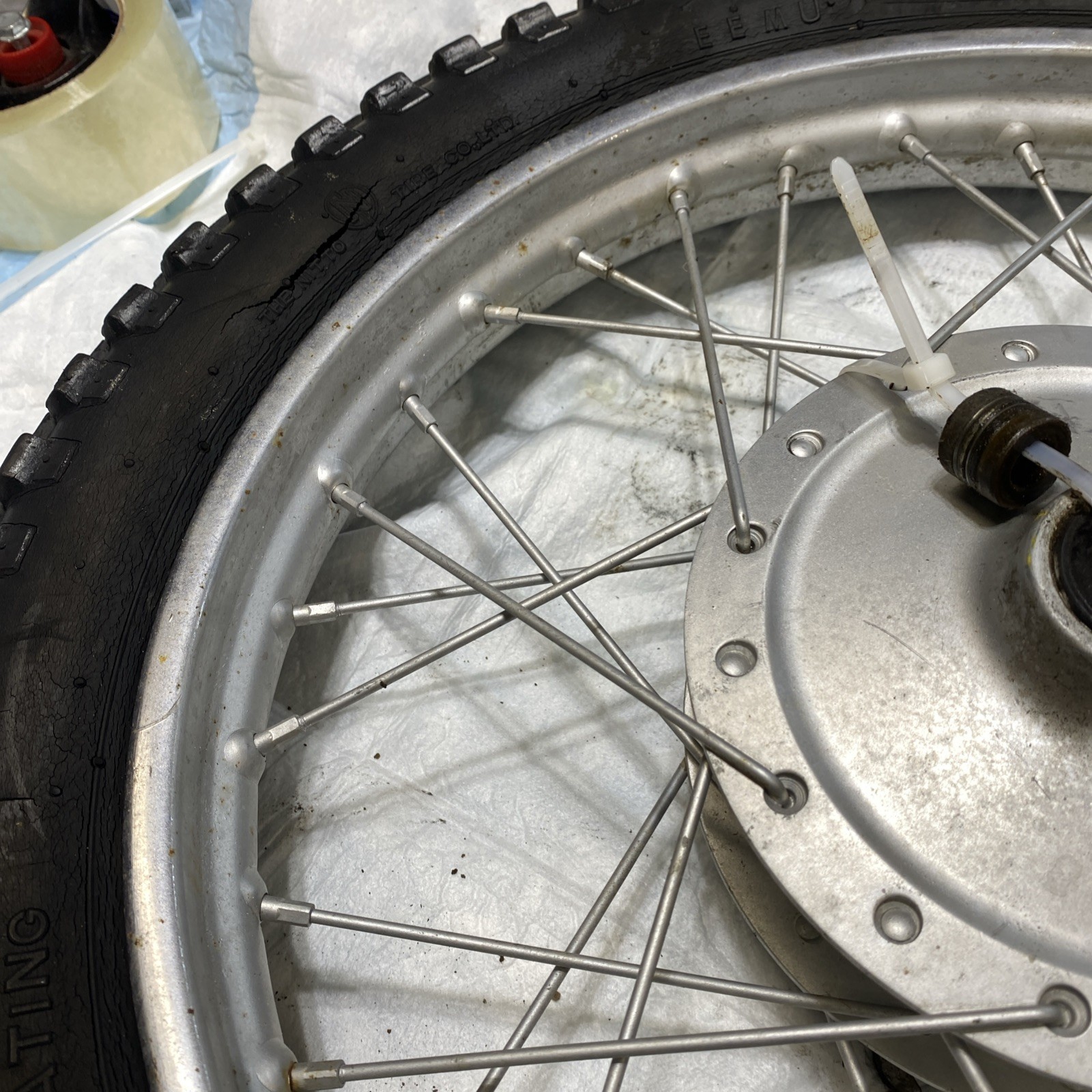 70’s Yamaha GT80 Front Wheel & Brake Hub 15in OEM ID 393 GT80
