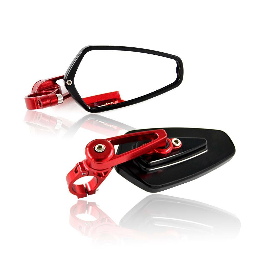 BLACK RED MOTORCYCLE HANDLE BAR END MIRRORS FOR YAMAHA FZR600 YZF 600 R1 R6 R6S