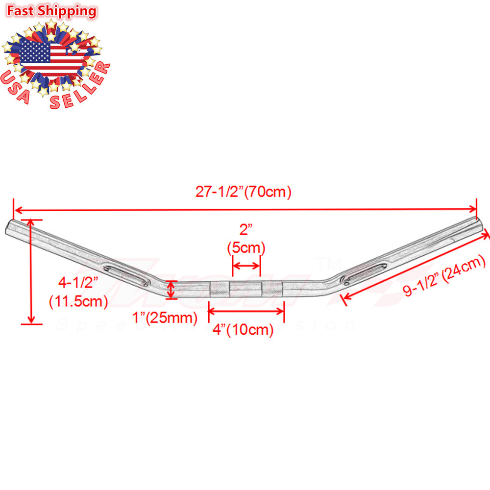 Chrome 1″ Drag Bar Handlebars Pullback For Harley Sportster XL883 XL1200 Bobber