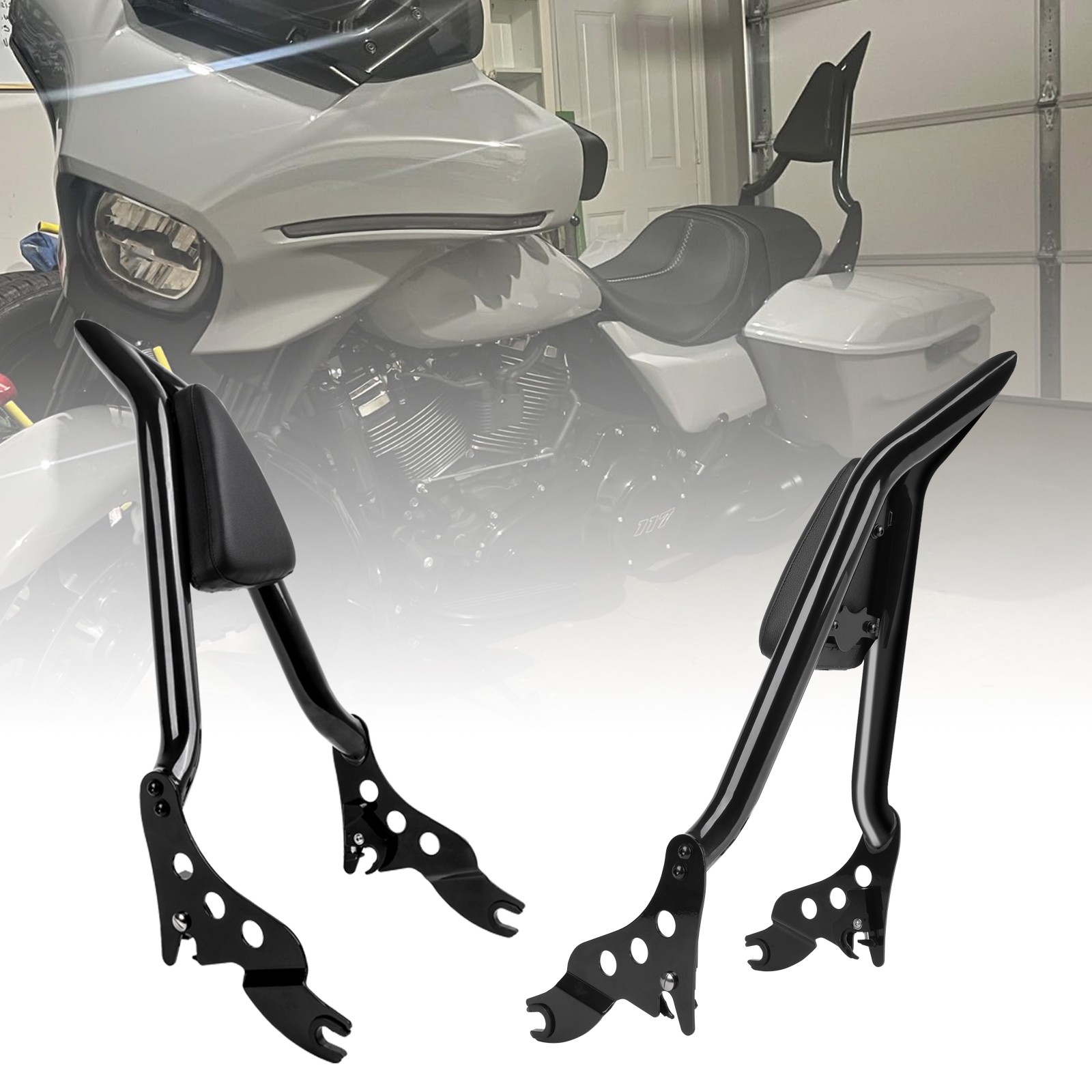22” Backrest Sissy Bar For Harley Touring Street Glide Electra Glide 2009-2025