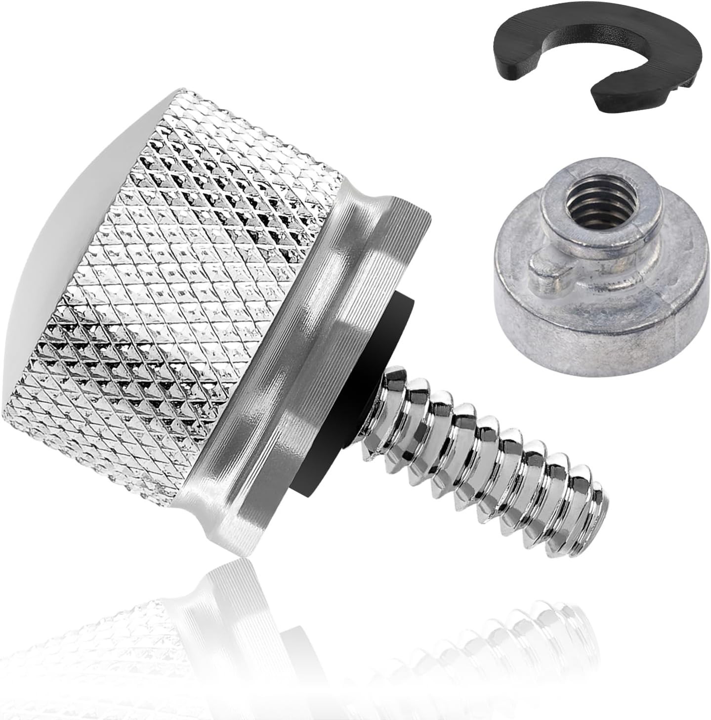 Chrome Stainless Steel Seat Bolt Nut Kit Compatible for Harley Davidson 1996-…
