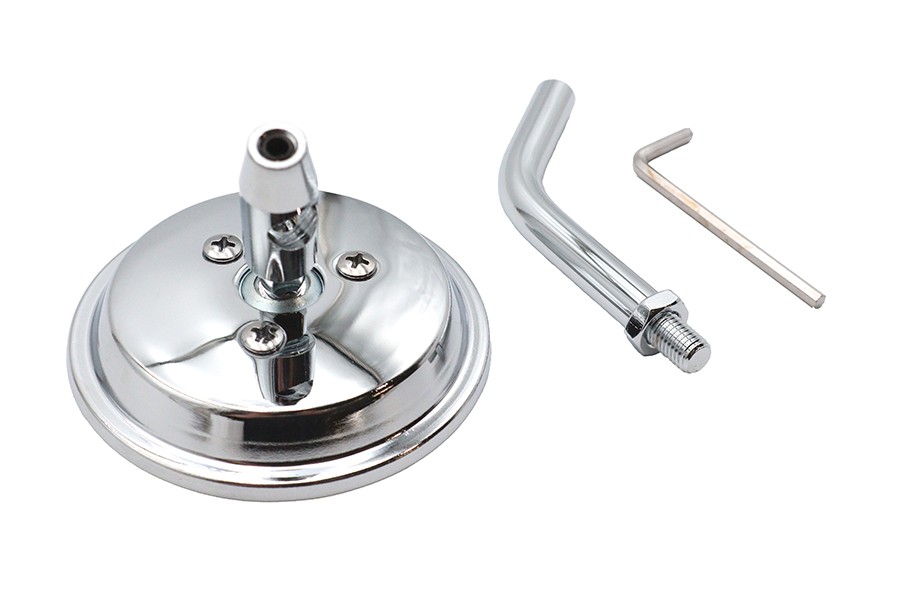 3 inch Round Mini Mirror Top Triple Tree Mount Chrome for Harley-Davidson