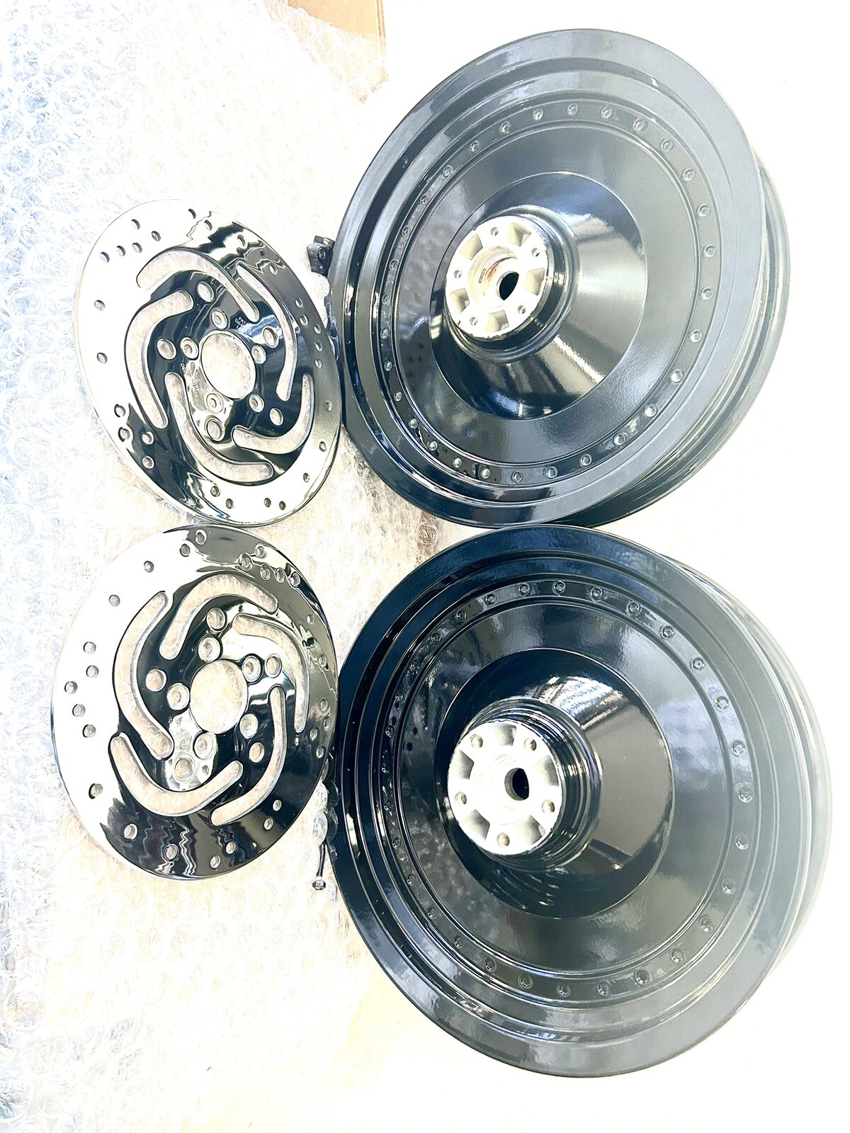 Harley Davidson Fat Boy Wheels 2000-2006 Black Gloss 0em W/ Rotor