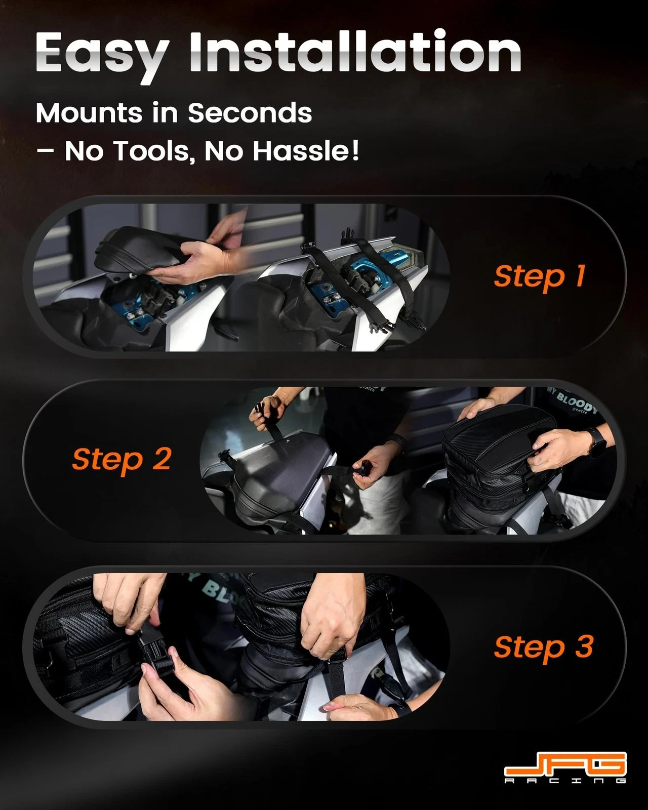 Motorcycle Tail Bag,Universal 11.5L Multifunctional Rear Seat Luggage Bags for M