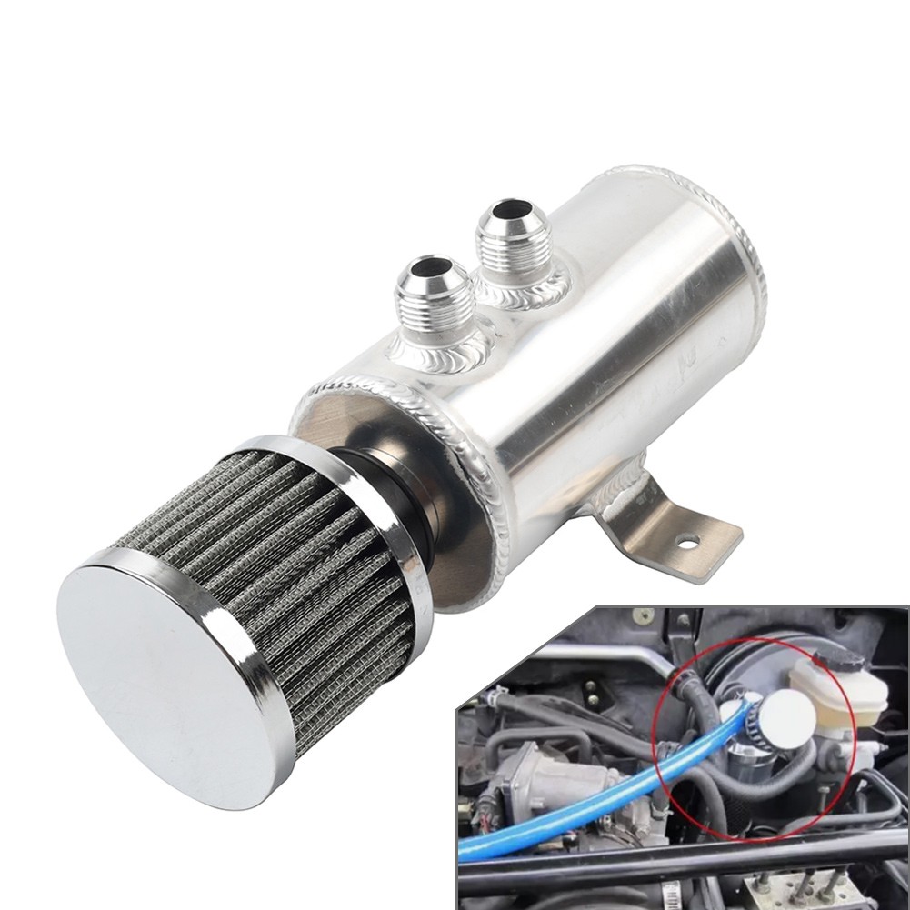 Universal Aluminum Baffled Oil Catch Can Oil Separator with Breather Filter