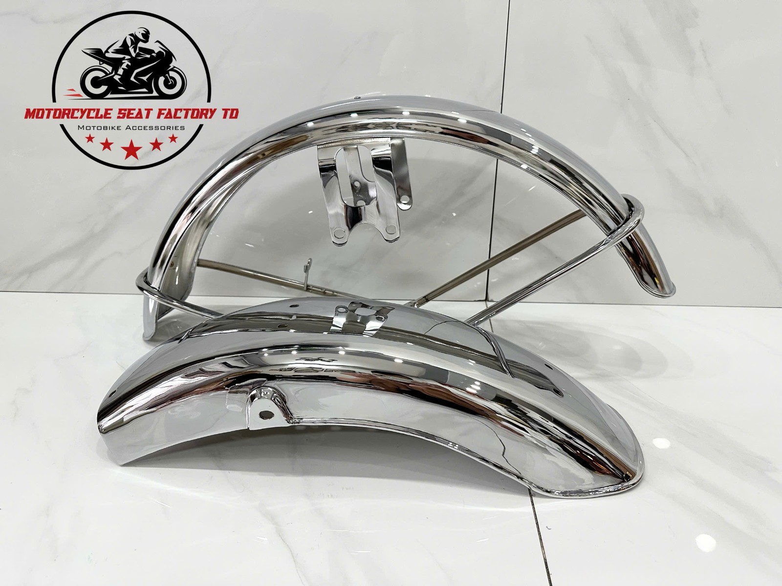 Front &Rear Fender Set for Suzuki GT750 Chrome 53100-31702 Rep 63113-31000.72-77