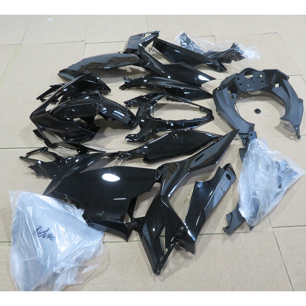 Glossy Black ABS Fairing Kit For Kawasaki Ninja 400 2018-2023 EX400 Bodywork Set