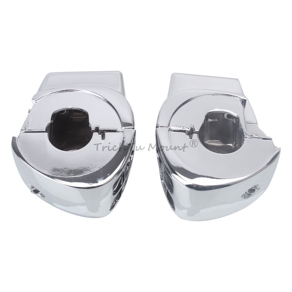 Chrome Hand Control Switch Housing Cover & Button Cap For Harley Touring 1996-13