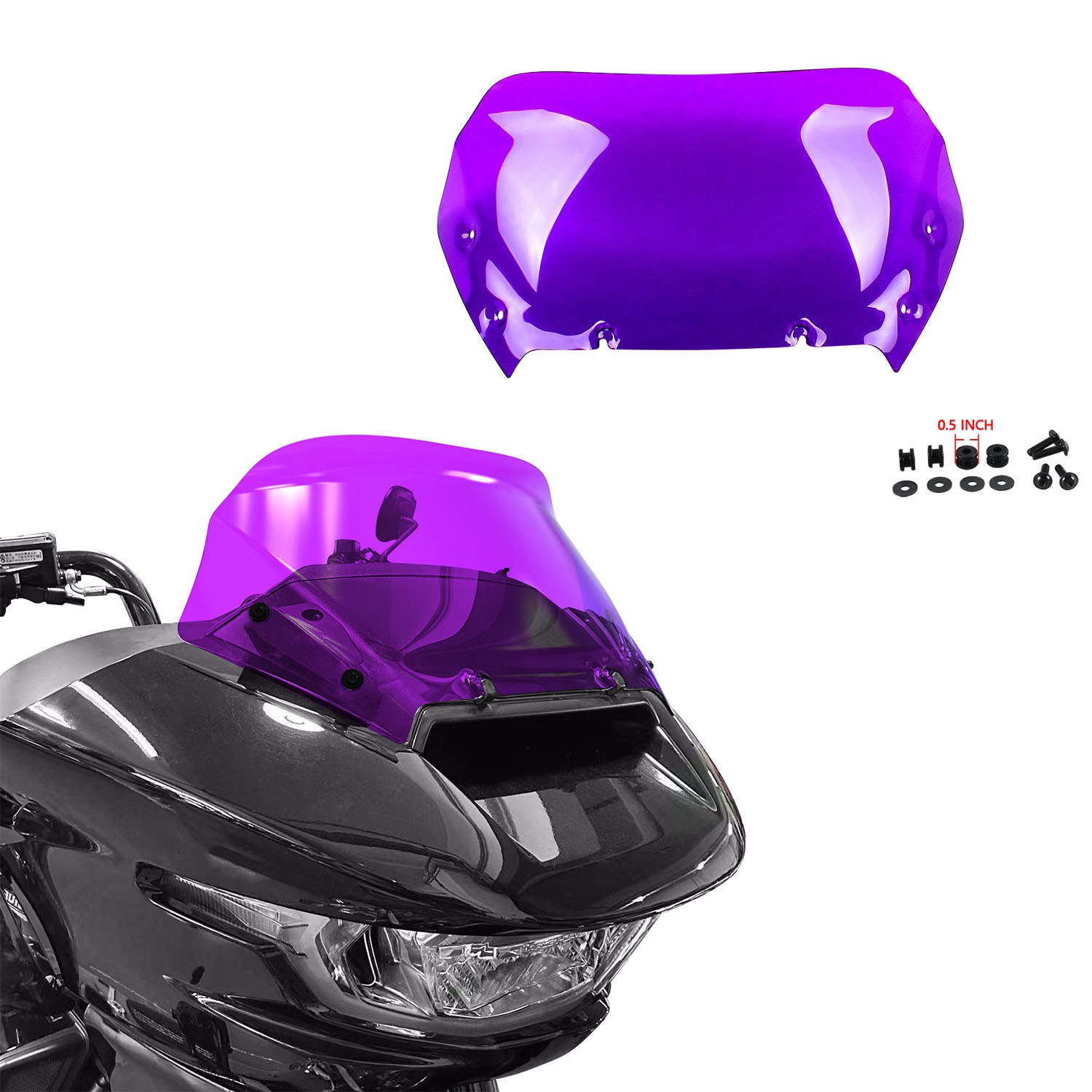 9.5″ Purple Outer Fairing Windshield for Harley 2025 Road Street Glide FLTRXSE