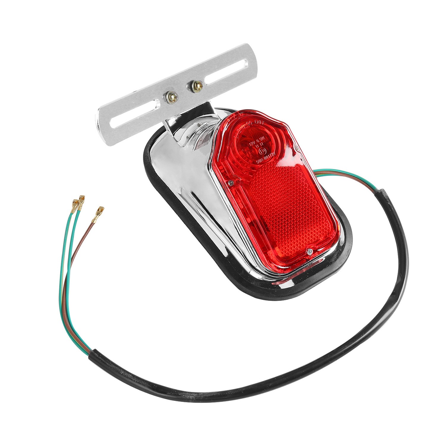 Metal Chrome Red Tombstone Brake Tail Light Signal For Harley Davidson Bike