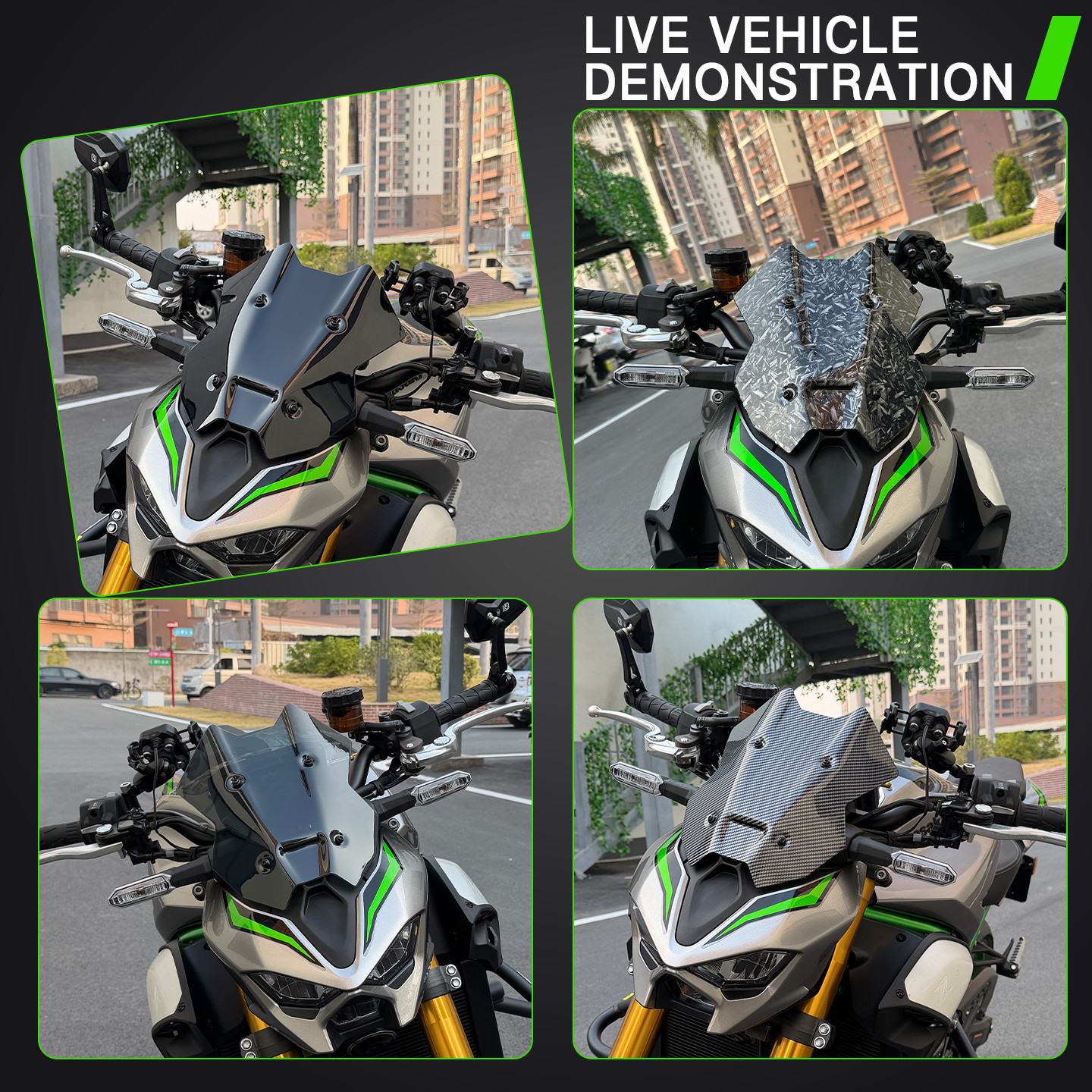Forged patte Pattern Windshield Windscreen for Kawasaki Z900 2025-2026 Motorcycl