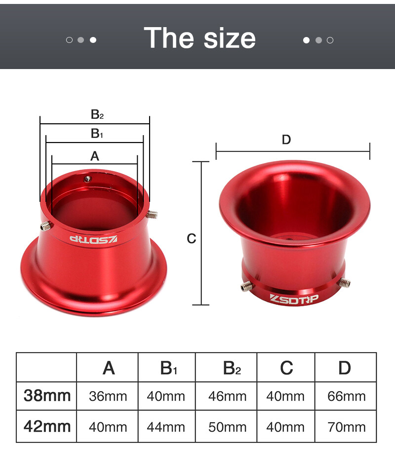 Motorcycle Velocity Stack Carb 44mm Air Filter Cup Funnel for PHBH 26BS PZ30