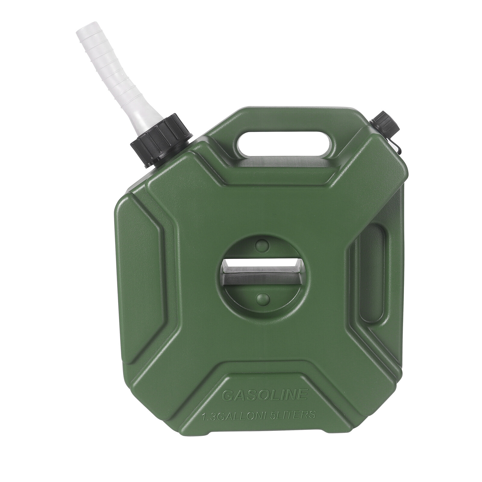 Green 1.3 Gallon Gas Can 5L Spare Oil Storage Fuel Tank For ATV UTV Motorcycle