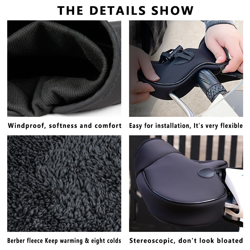 Motorcycle Thick Warm Handlebar Winter Muff Waterproof Scooter Grip Handle Bar.