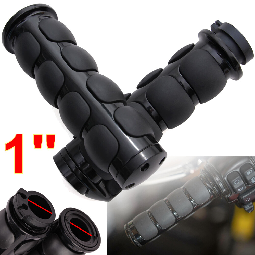 Black Motorcycle 1″ INCH Hand Grips Handlebar w/ Throttle For Harley Dyna Yamaha