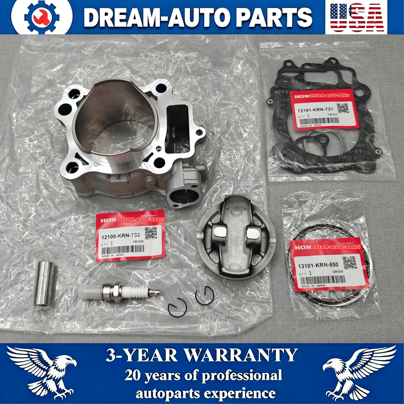 OEM TOP END KIT W/ CYLINDER 78MM FOR HONDA CRF250R CRF250X 2004-2017