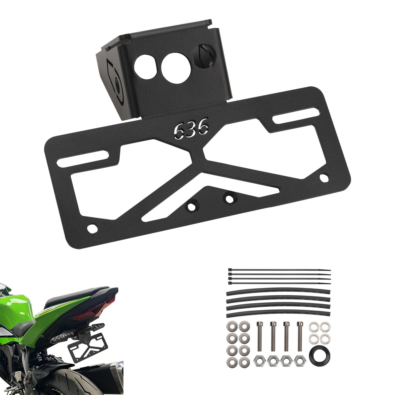 Tail Tidy Fender Eliminator License Plate Holder For Kawasaki Ninja ZX6R 2019-26