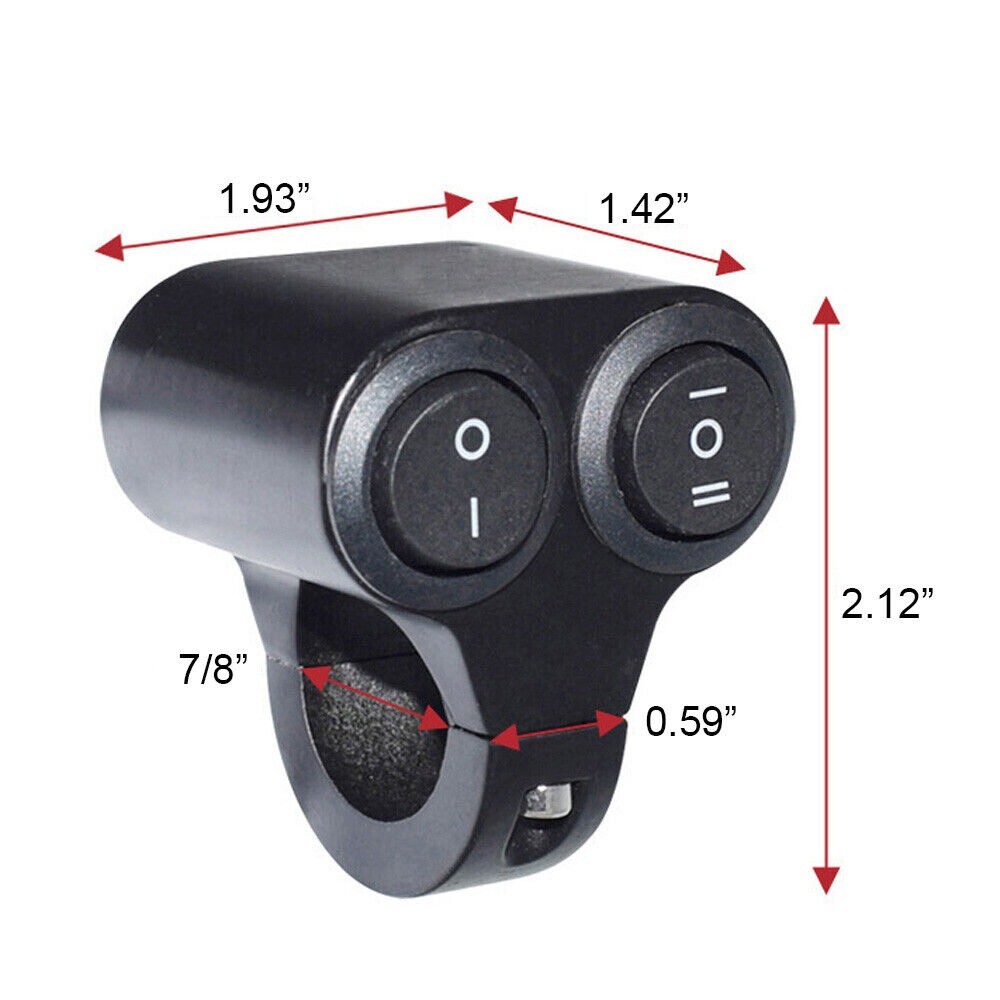 Motorcycle 7/8″ Handlebar Dual Button ON/OFF Switch Control Spot Fog Head Light