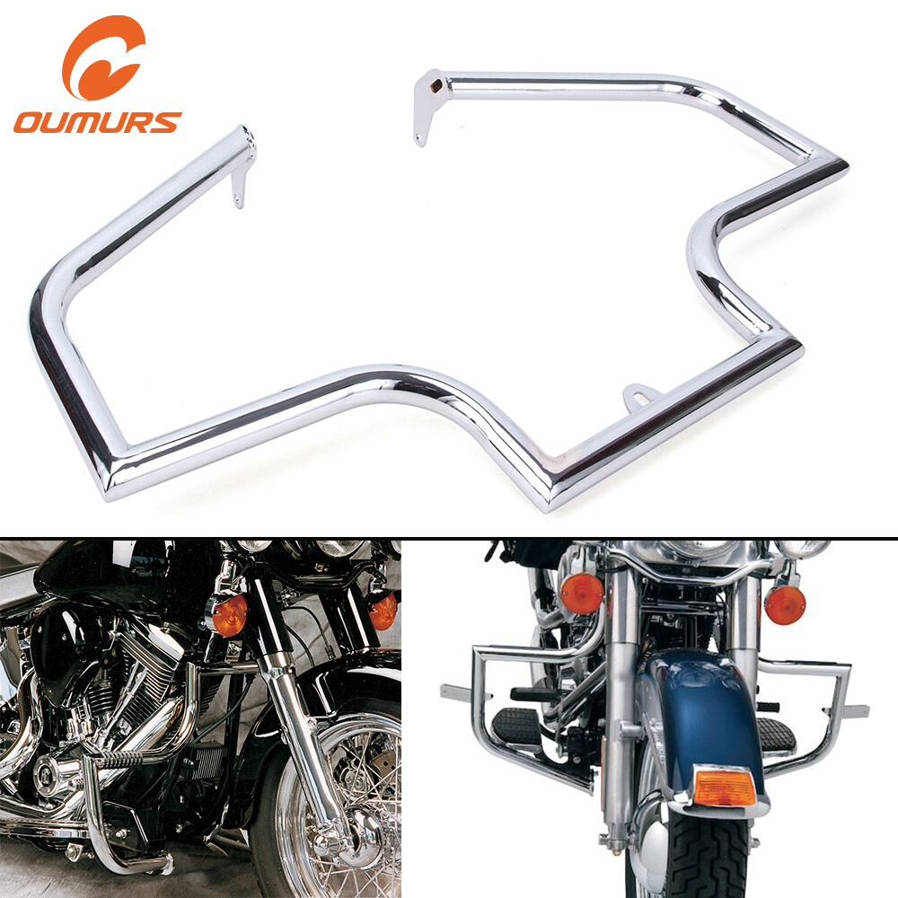 Chrome Front Crash Bar Engine Guard For Harley Heritage Softail Springer FLSTFI