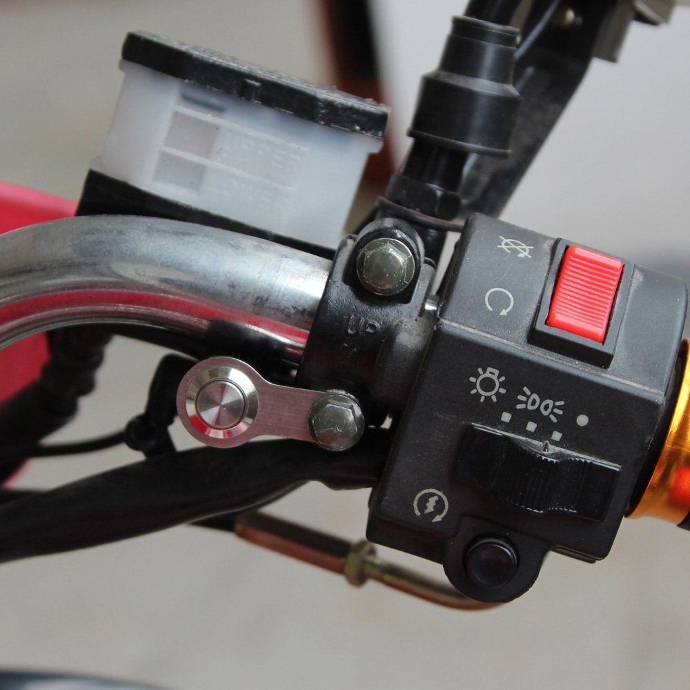 ATV Motorcycle light Switch LED Stainless steel bracket Mount Momentary button