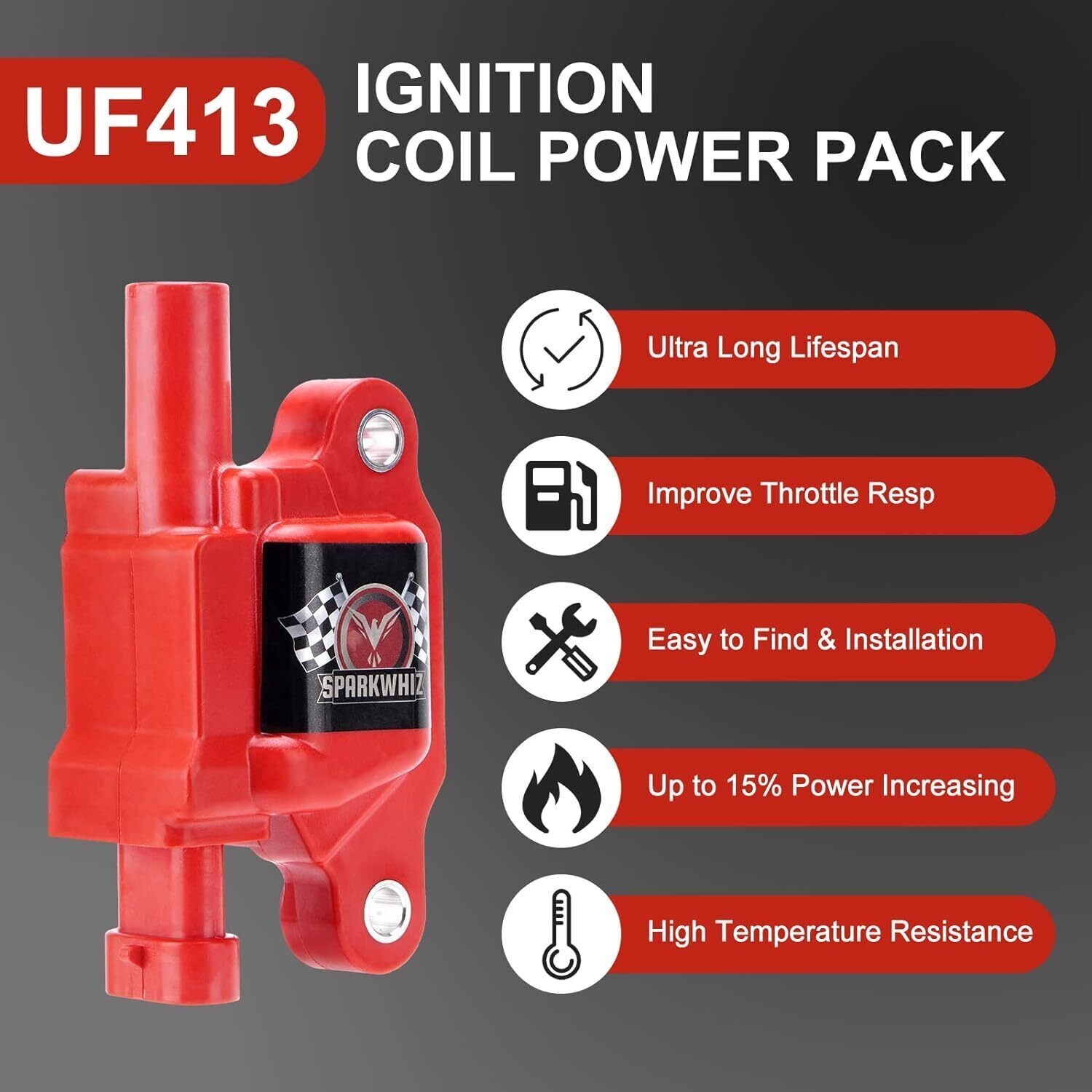 8 Engine Ignition Coil Pack For Chevrolet GMC Buick 5.3/6.0/6.2L UF413 7805-1218