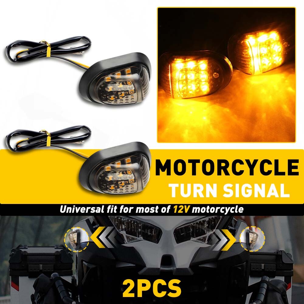 LED Turn Signal Indicator Amber Light Blinker Flush Mount Motorcycle Universal