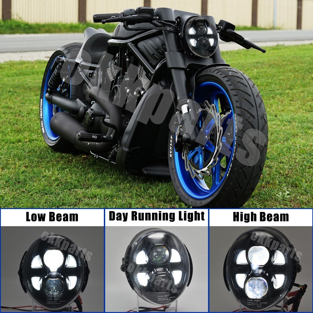 LED Headlight DRL For Harley VRSC VRSCA VRSCAW VRSCB VRSCF VRod V-Rod 2003-2017