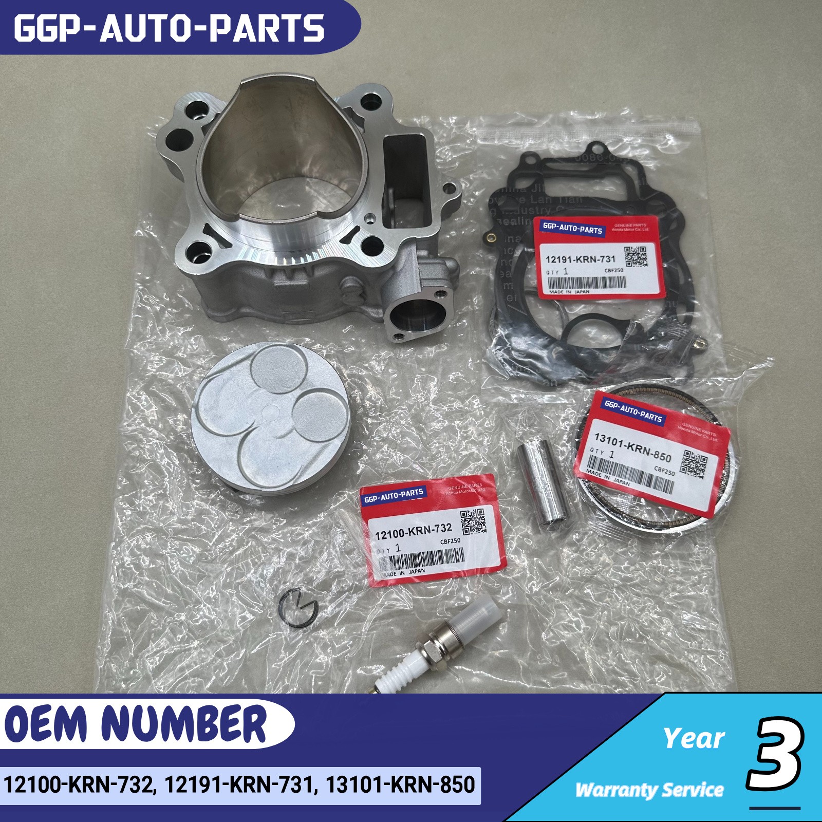 NEW TOP END KIT W/ CYLINDER 78MM 12100-KRN-732 FOR HONDA CRF250R 2004-2009