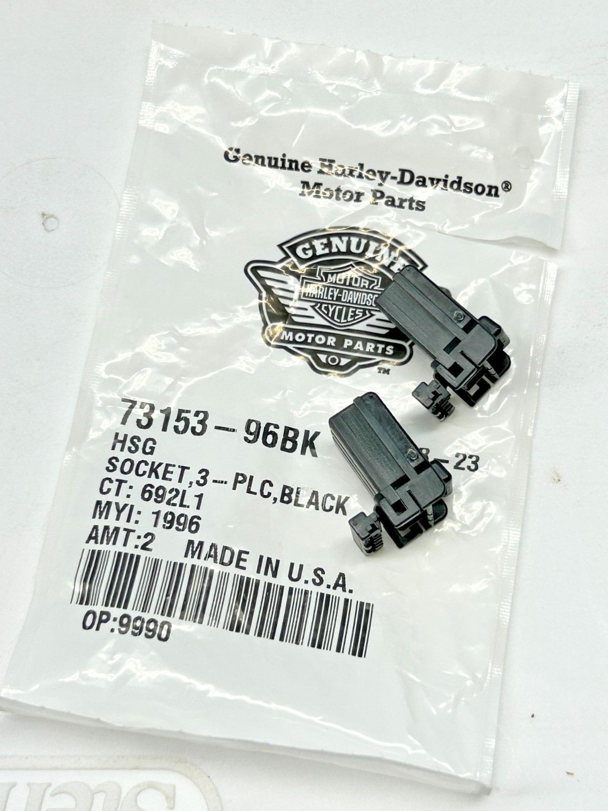 OEM H-D SOCKET 3-PLC, BLACK (pack of 2) – 73153-96BK