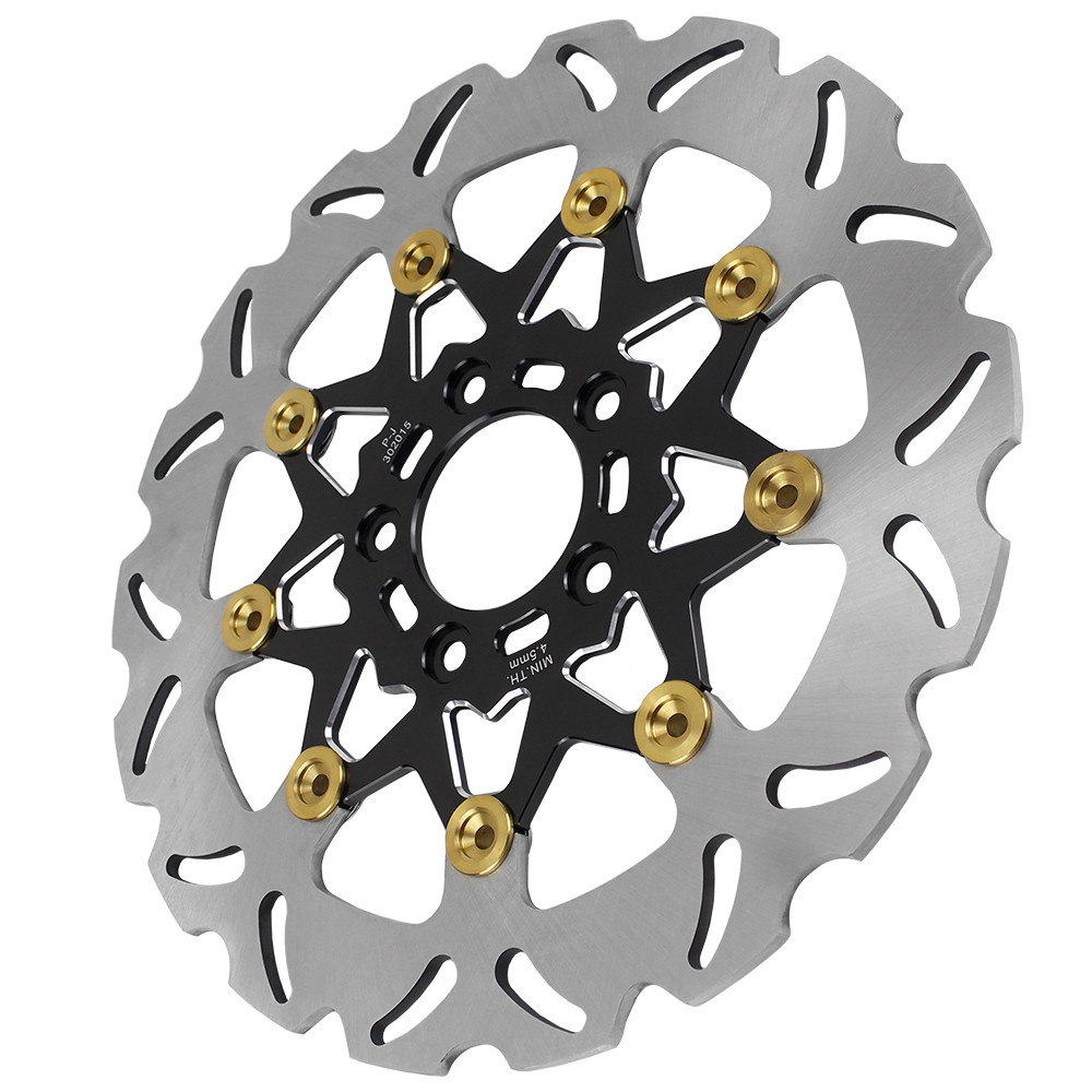 Black Gold Floating Front Brake Rotor for Harley Street Road Glide Ultra Limite