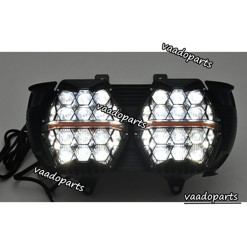 Dual LED Headlight Hi/Low For Harley Road Glide FLTR FLTRX FLTRXS FLTRU 2015-23