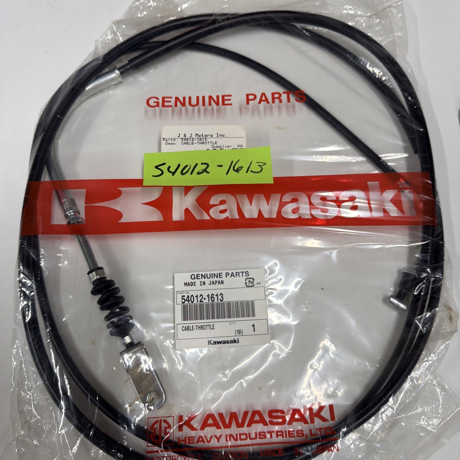 KAWASAKI MULE DIESEL 2510,3010, 4010 OEM THROTTLE CABLE 54012-1613 NOS