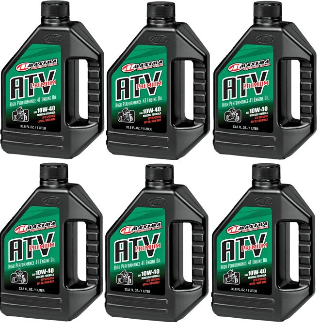 6 Liter Bottles Maxima ATV Premium 4T 10W-40 Mineral Base Engine Oil