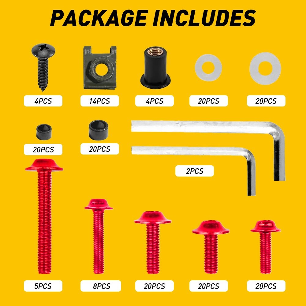 Red Fairing Bolts Screws Shell Hardware Aluminium For Honda CBR600RR CBR1000RR