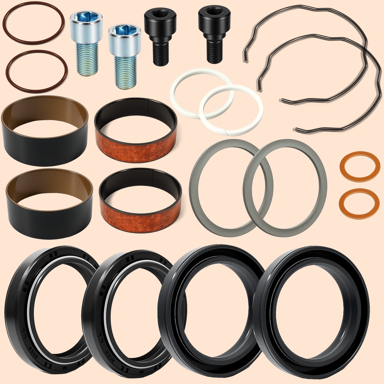 Front End Fork Leg Seals Rebuild Kit 49mm for Harley Electra Road Glide 2014-18